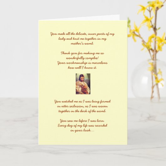 Psalm 139誕生日カード カード (黄色い花)