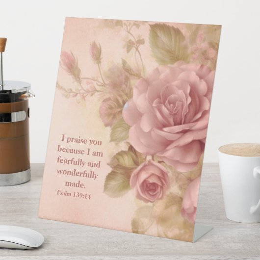 Psalm 139:14 Rose 台座サイン (インサイチュ)