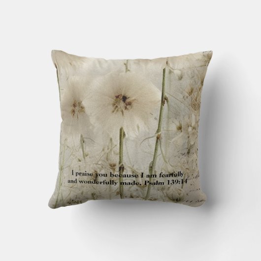 Psalm 139: 14 Throw Pillow クッション (裏面)