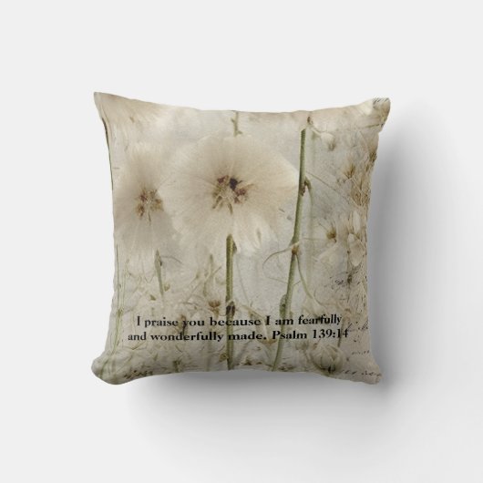 Psalm 139: 14 Throw Pillow クッション (正面)