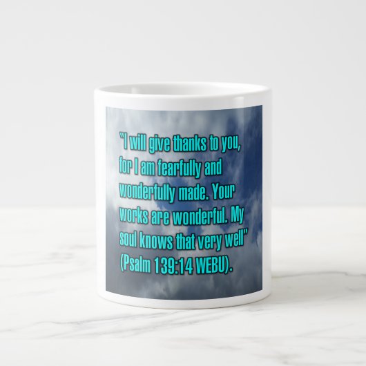 Psalm 139:14 WEBU Mug ジャンボコーヒーマグカップ (正面)