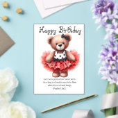 Psalm 149:3 Teddy Ballerina Birthday Greeting  アクリル招待状 (インサイチュ (ウェディング))