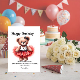 Psalm 149:3 Teddy Ballerina Birthday Greeting  カード