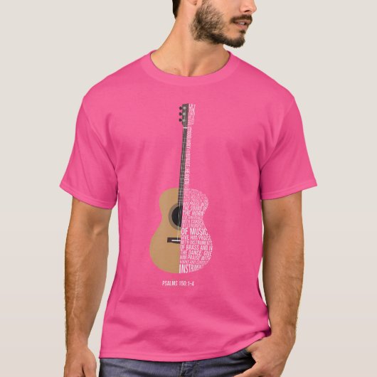 Psalm 150アコースティックGuiで彼を賞賛 Tシャツ (正面)