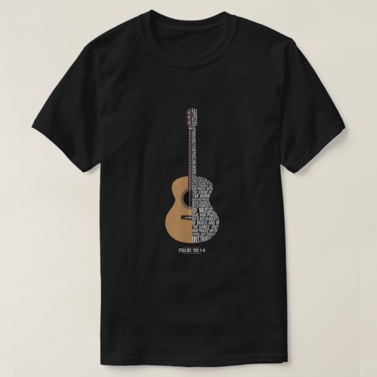 Psalm 150アコースティックGuiで彼を賞賛 Tシャツ (デザイン正面)