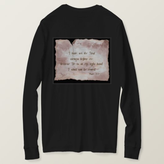 Psalm 16:8 tシャツ (デザイン裏面)