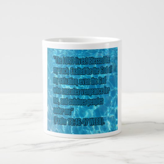 Psalm 18:46-47 WEBU Mug ジャンボコーヒーマグカップ (正面)