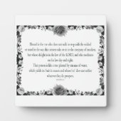 Psalm 1、シーズンのフルーツを産出B&W フォトプラーク (正面)