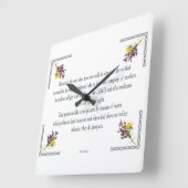 Psalm 1,ピンクイエローフラワーデザイン賛美, , スクエア壁時計 (傾斜)