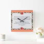 Psalm 1,フローラ,縁ど油, 賛美がそれだ。 スクエア壁時計 (ホーム)