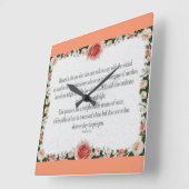 Psalm 1,フローラ,縁ど油, 賛美がそれだ。 スクエア壁時計 (傾斜)