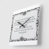 Psalm 1、歩いて行くステップが悪くない、油Black&White。 スクエア壁時計 (傾斜)