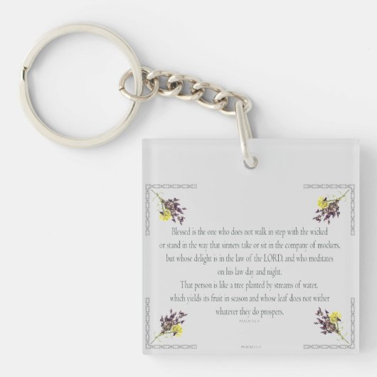 PSALM 1:1-3植物性デザイン, キーホルダー (正面)