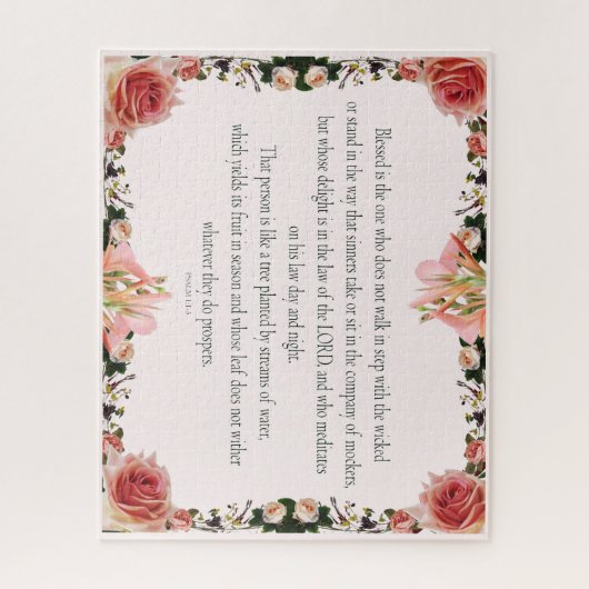 PSALM 1:1-3植物性デザイン, ジグソーパズル (縦)