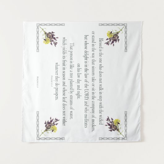 PSALM 1:1-3植物性デザイン, タペストリー (正面(横))