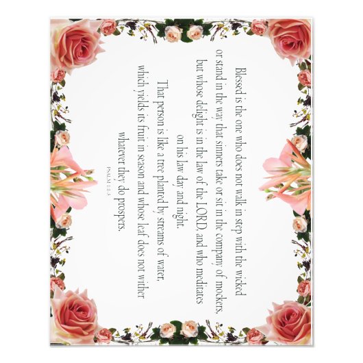 PSALM 1:1-3植物性デザイン, フォトプリント            (正面)