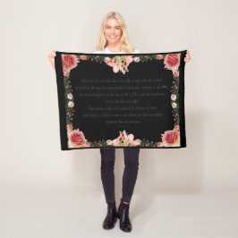 PSALM 1:1-3植物性デザイン, フリースブランケット