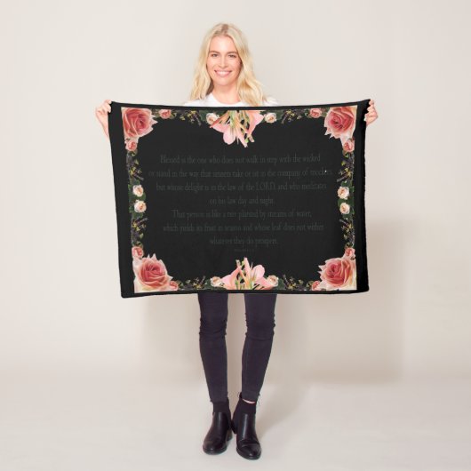 PSALM 1:1-3植物性デザイン, フリースブランケット (インサイチュ)