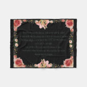 PSALM 1:1-3植物性デザイン, フリースブランケット (正面(横))