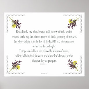 PSALM 1:1-3植物性デザイン, ポスター
