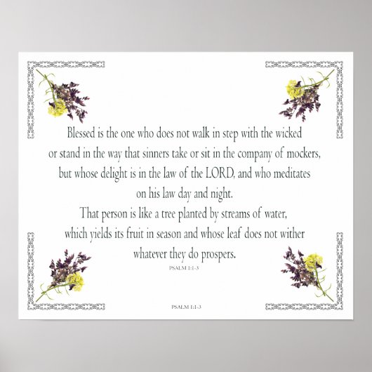 PSALM 1:1-3植物性デザイン, ポスター (正面)