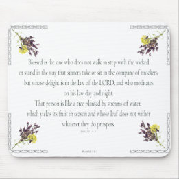 PSALM 1:1-3植物性デザイン, マウスパッド