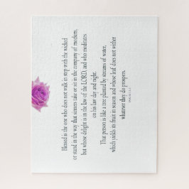 PSALM 1:1-3紫色の花 ジグソーパズル