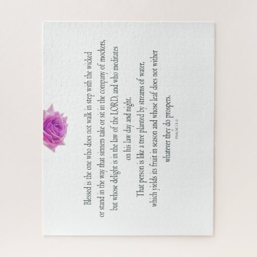 PSALM 1:1-3紫色の花 ジグソーパズル (縦)