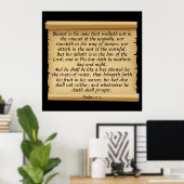 Psalm 1:1-3   ポスター (ホームオフィス)