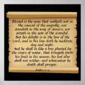 Psalm 1:1-3 ポスター (正面)