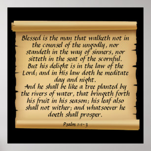 Psalm 1:1-3 ポスター