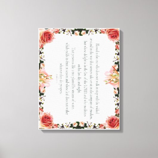 PSALM 1:1-3 Botanic Design, キャンバスプリント (正面)