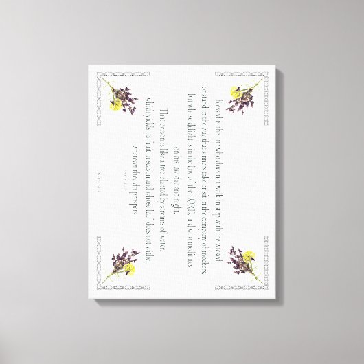 PSALM 1:1-3 Botanic Design, キャンバスプリント (正面)