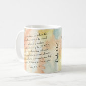 Psalm 1 Blessed Watercolor Script コーヒーマグカップ (正面左)