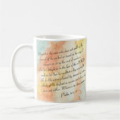 Psalm 1 Blessed Watercolor Script コーヒーマグカップ (左)