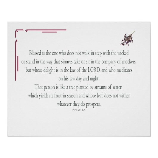 PSALM 1, does not walk in step with the wicked ポスター (正面)