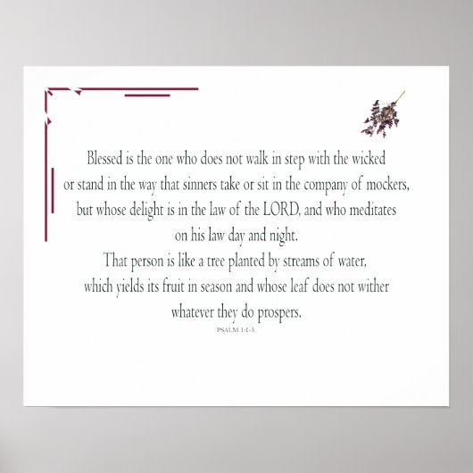 PSALM 1, does not walk in step with the wicked ポスター (正面)