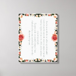 Psalm 1 with Flower Borders キャンバスプリント