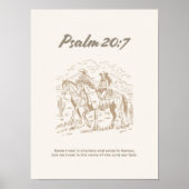 Psalm 20 7 Western Cowgirl Christian Wall Art ポスター (正面)