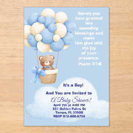Psalm 21:6 Boy Baby Shower Invitation アクリル招待状
