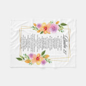 Psalm 23フローラ幾何学模様 フリースブランケット (正面(横))