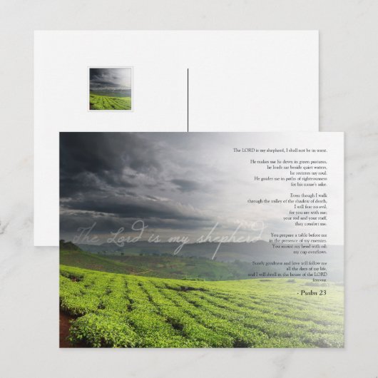 Psalm 23主は私の羊飼い – 聖書 ポストカード (正面/裏面)