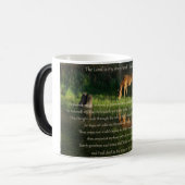 Psalm 23文字と馬の脇にまだ水をトラーブ モーフィングマグカップ (正面左)