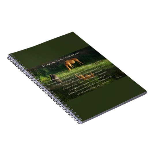 Psalm 23文字と馬の脇にまだ水 ノートブック (右側)