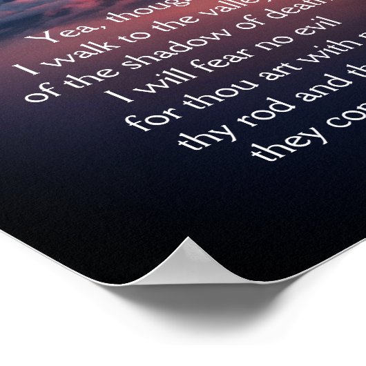 Psalm 23暗い谷の風景 ポスター (角)