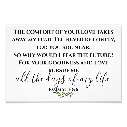 Psalm 23白黒聖なる書物、 経典ウォールアートフォト フォトプリント            (正面)