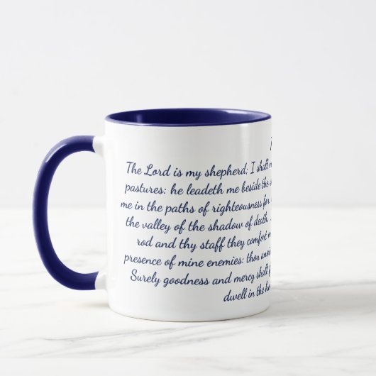 Psalm 23聖書の詩クラシックMug, 11 oz Coffee Mug マグカップ (左)