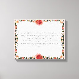 Psalm 23、フラワーピンクの引き伸ばしキャンバス印刷 キャンバスプリント