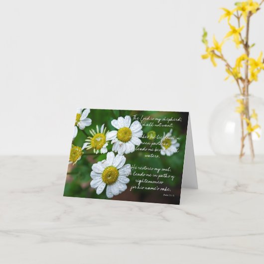 Psalm 23:1-3フローラ勇気付けられるカード カード (黄色い花)