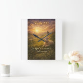 Psalm 23:1 Bible Christian Lamb Wall Clock スクエア壁時計 (ホーム)